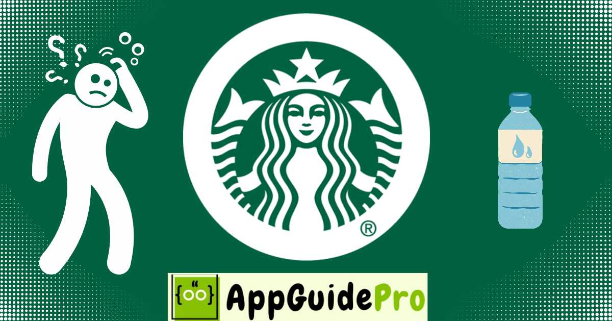 how to order water on starbucks app